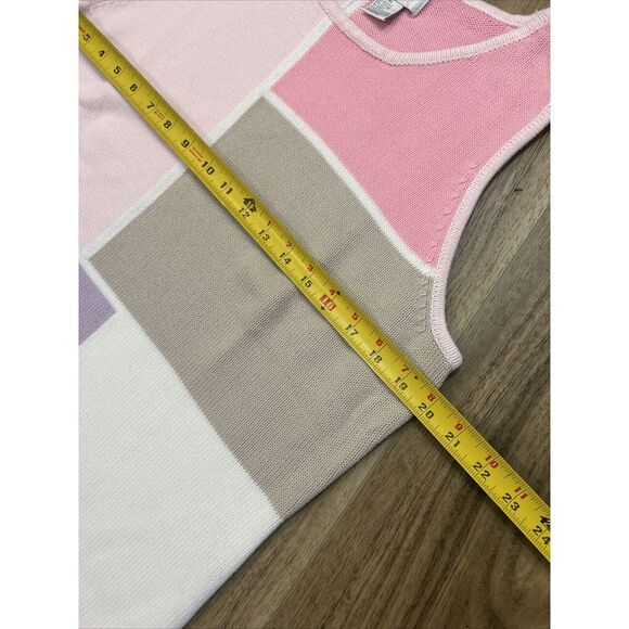 Christopher & Banks Sleeveless Sweater Womens Size XL Vest Cotton Block Color - Picture 4 of 5